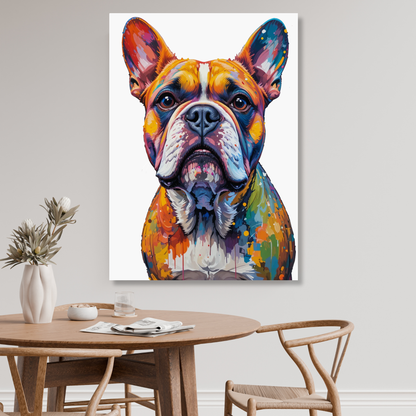 Bulldog Dog Wall Art Canvas Print
