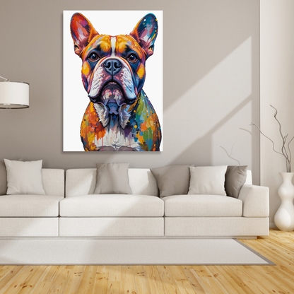Bulldog Dog Wall Art Canvas Print