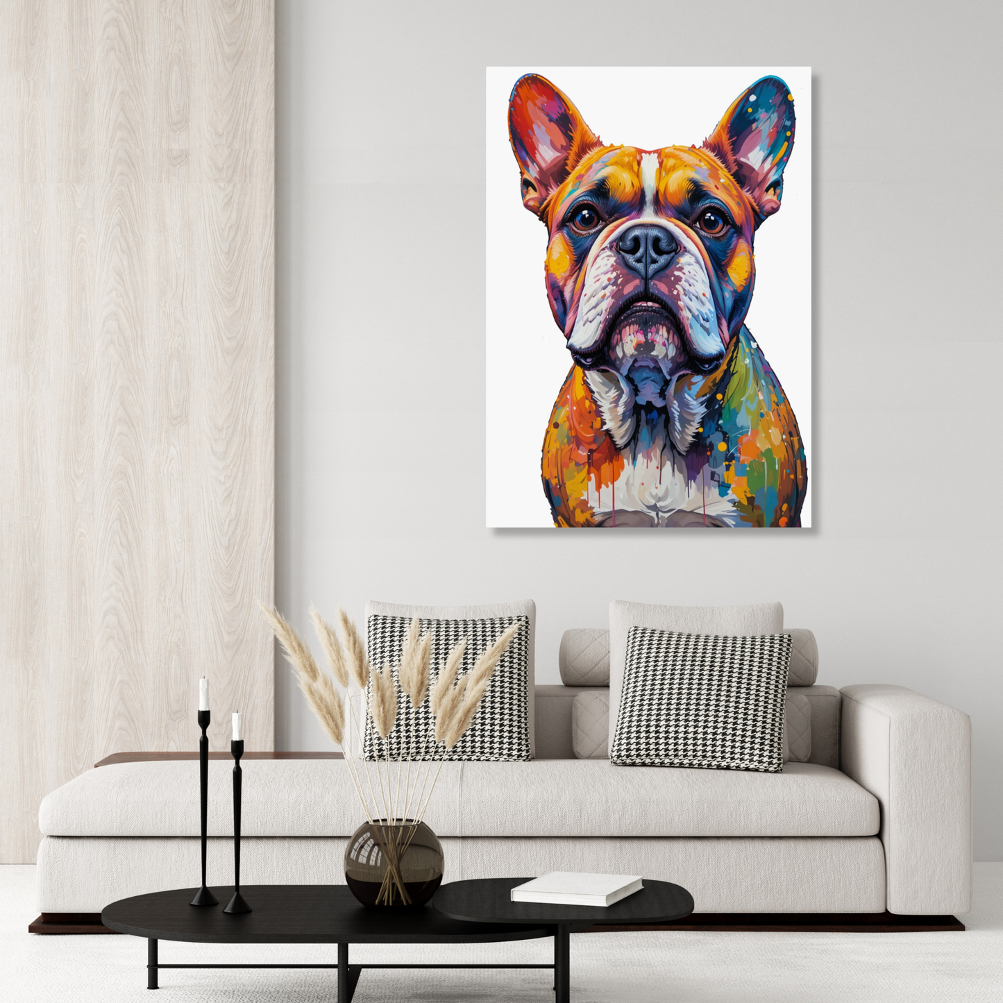 Bulldog Dog Wall Art Canvas Print