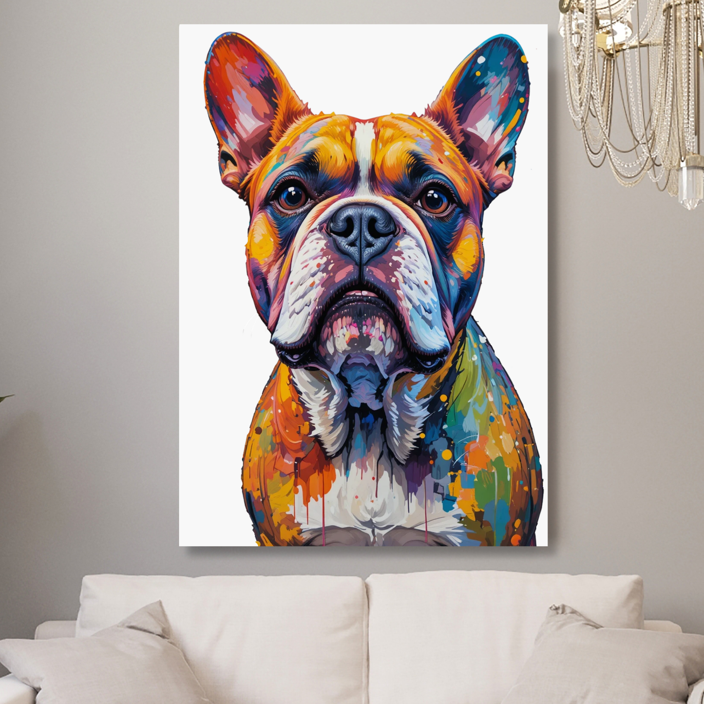 Bulldog Dog Wall Art Canvas Print
