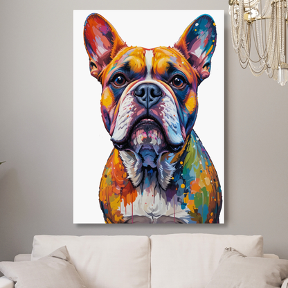 Bulldog Dog Wall Art Canvas Print