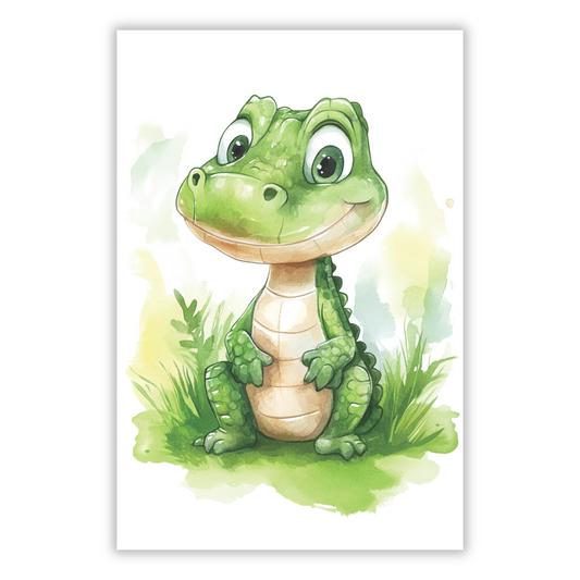 Calvin Crocodile Canvas Wall Art Print