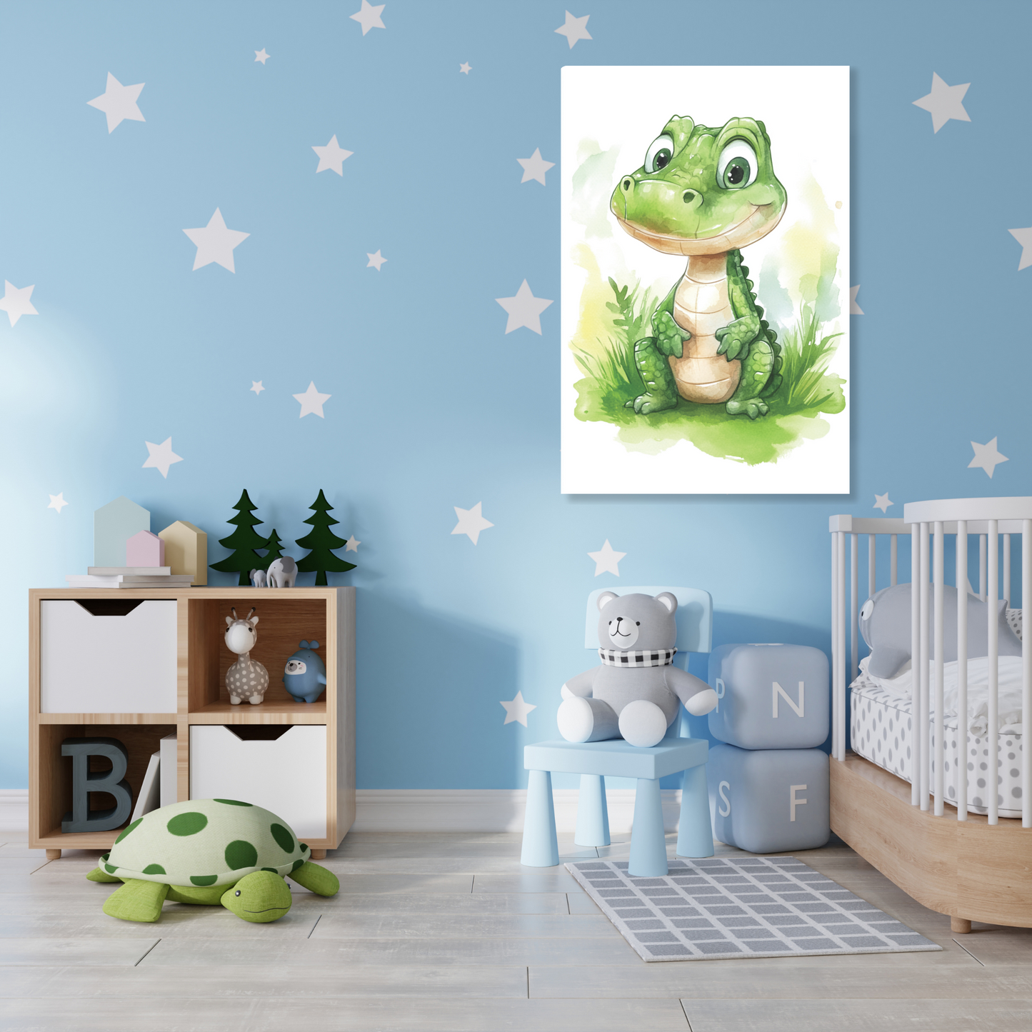 Calvin Crocodile Canvas Wall Art Print