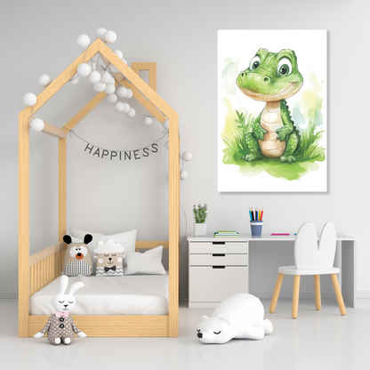 Calvin Crocodile Canvas Wall Art Print