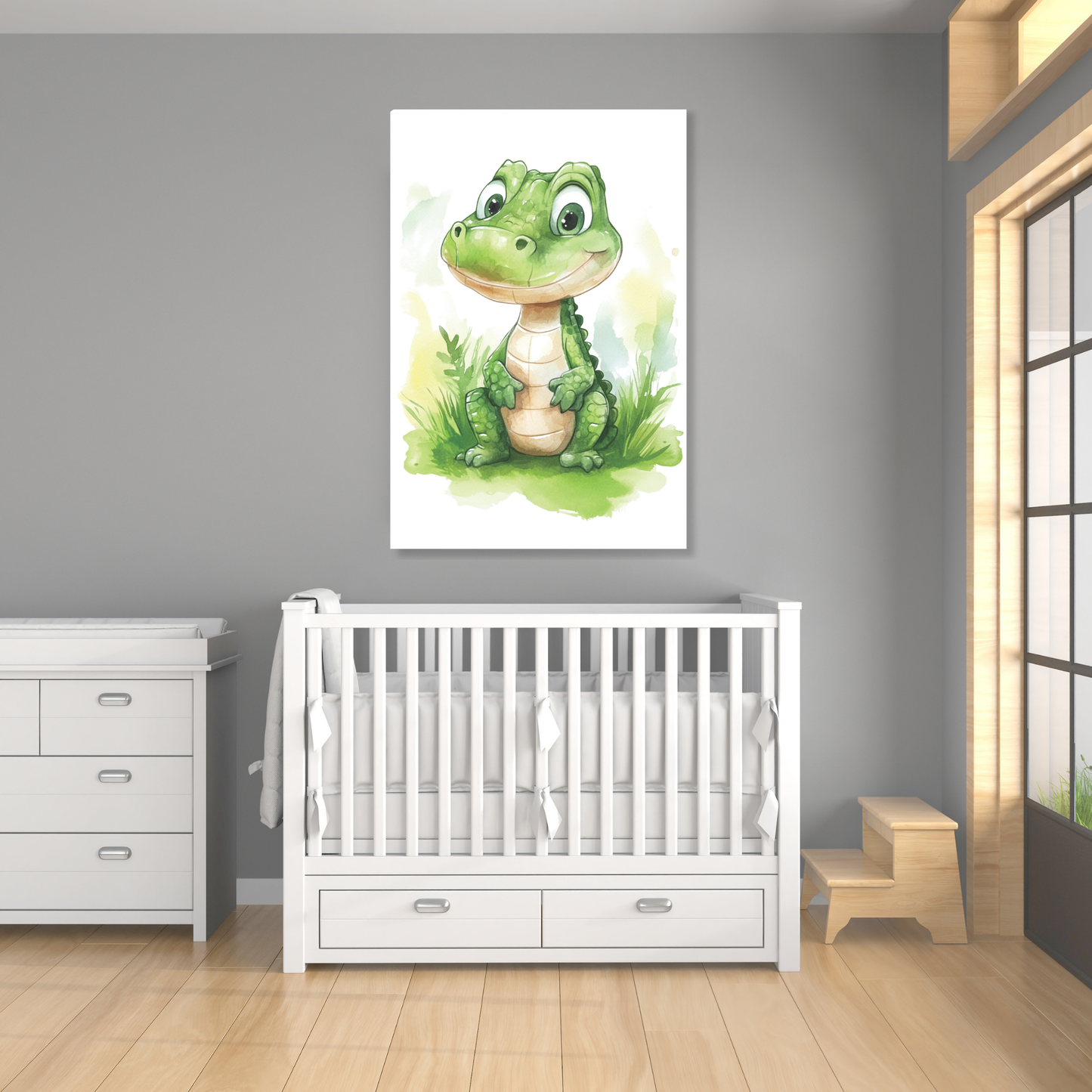 Calvin Crocodile Canvas Wall Art Print