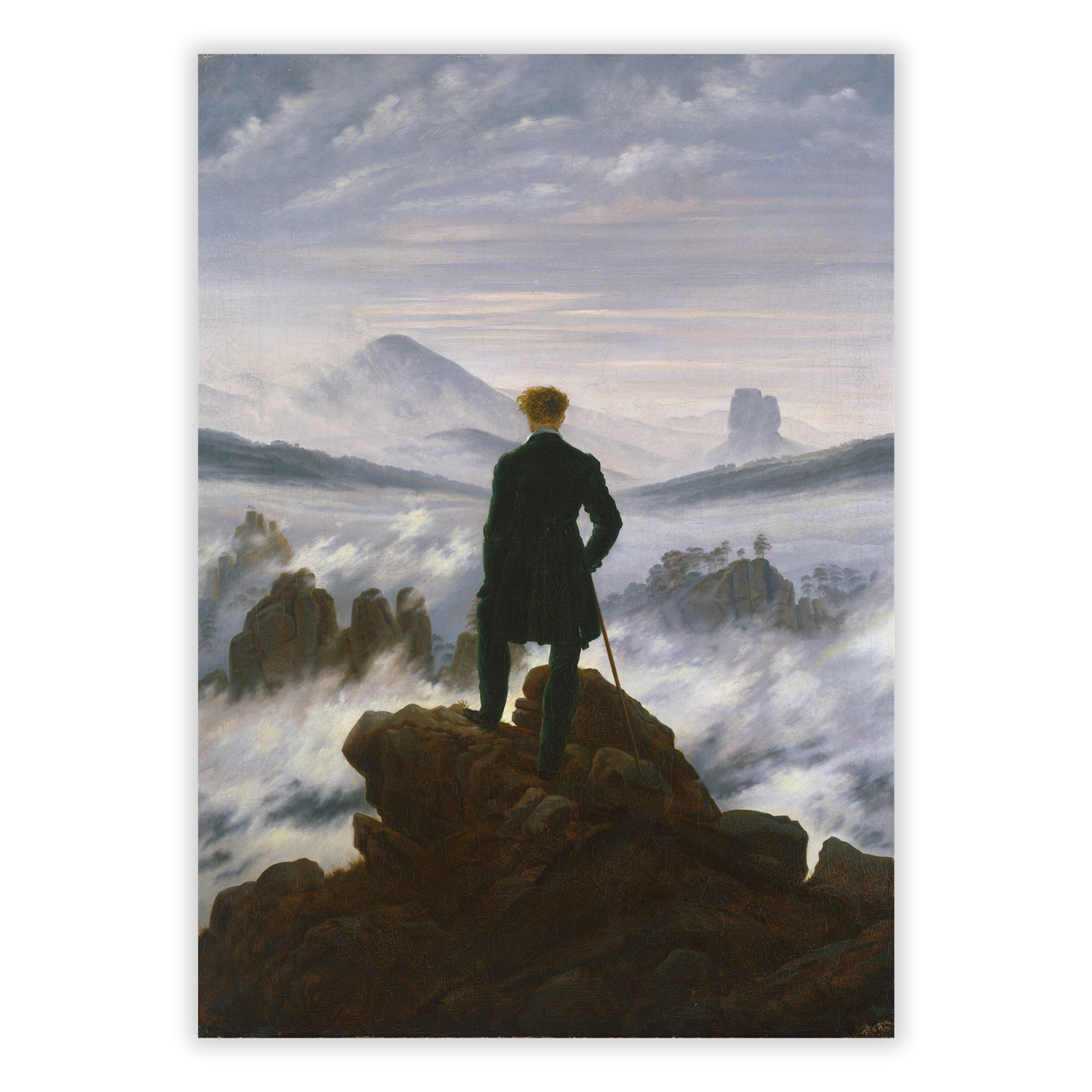 Caspar David Friedrich - Wanderer Above the Sea of Fog Wall Art Canvas Print