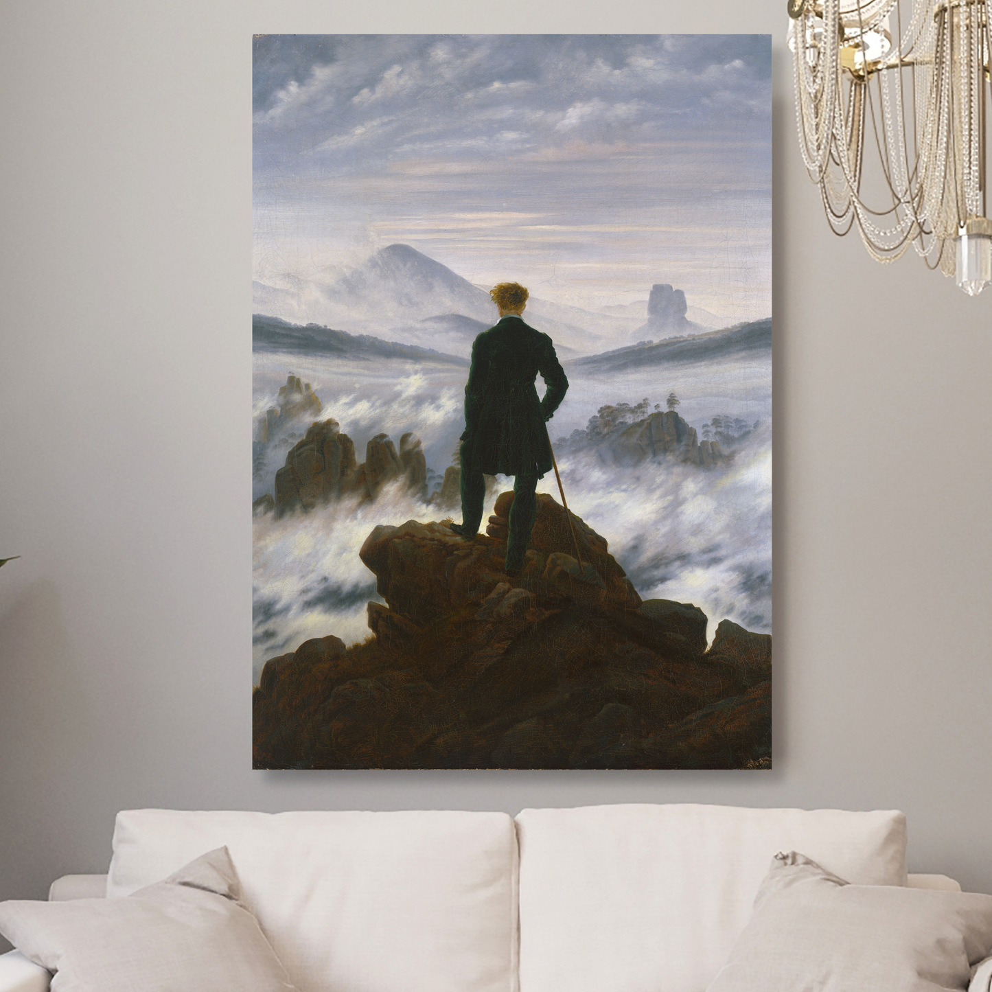 Caspar David Friedrich - Wanderer Above the Sea of Fog Wall Art Canvas Print