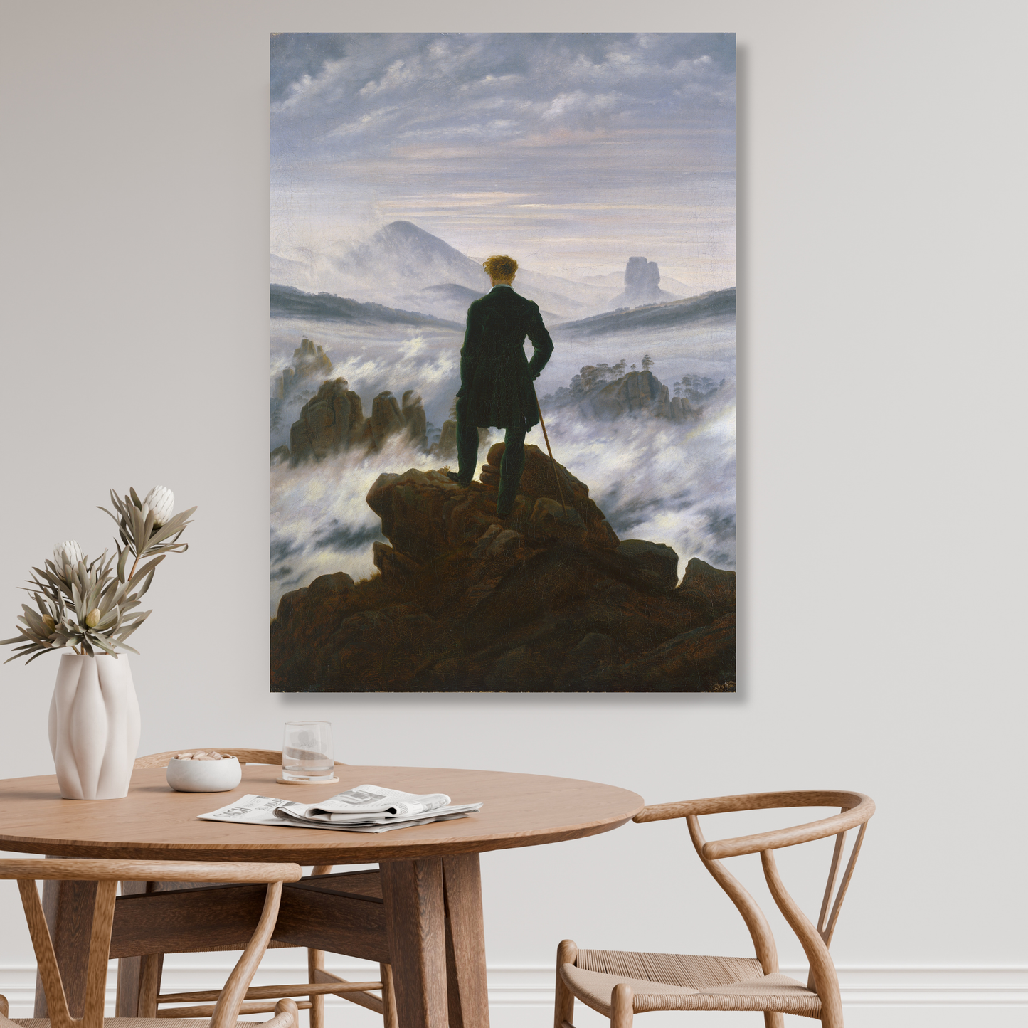 Caspar David Friedrich - Wanderer Above the Sea of Fog Wall Art Canvas Print