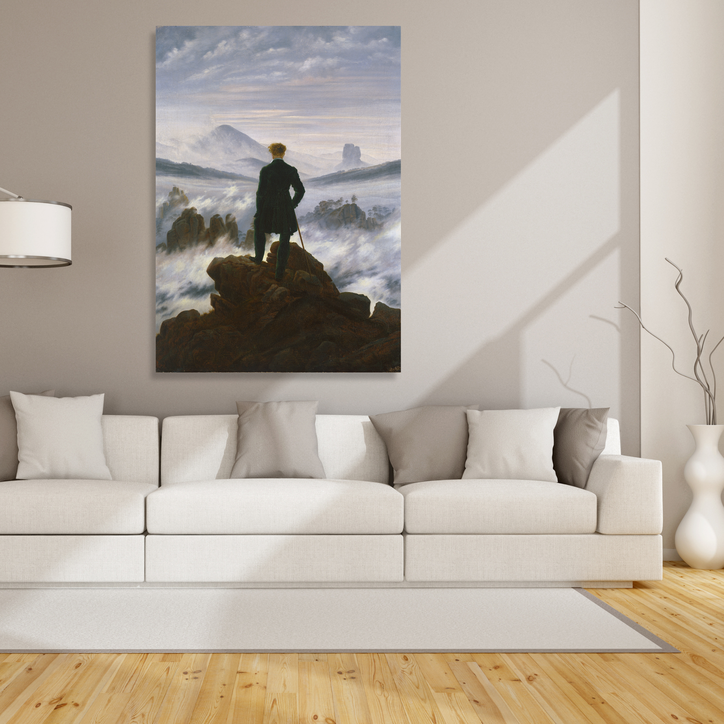 Caspar David Friedrich - Wanderer Above the Sea of Fog Wall Art Canvas Print