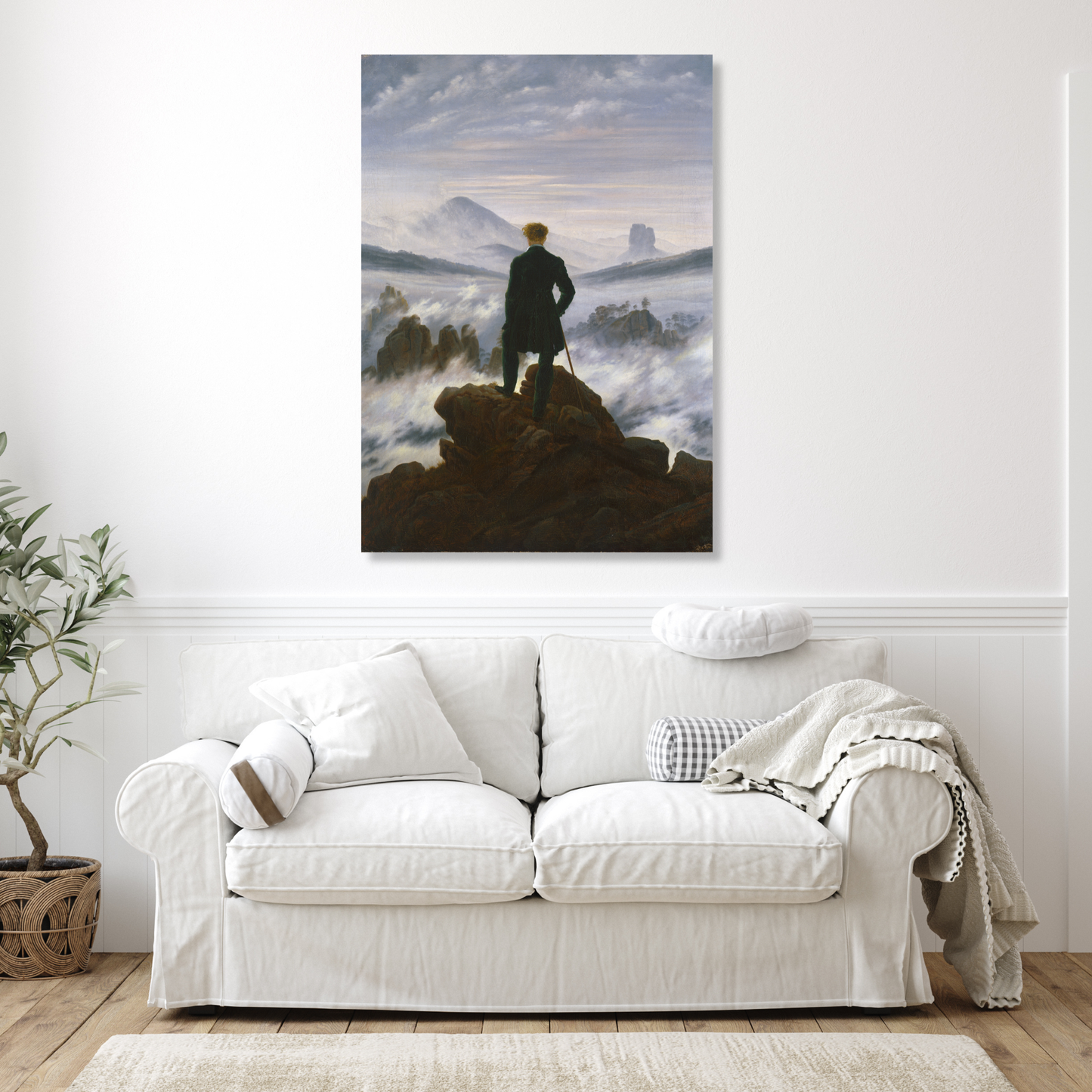 Caspar David Friedrich - Wanderer Above the Sea of Fog Wall Art Canvas Print