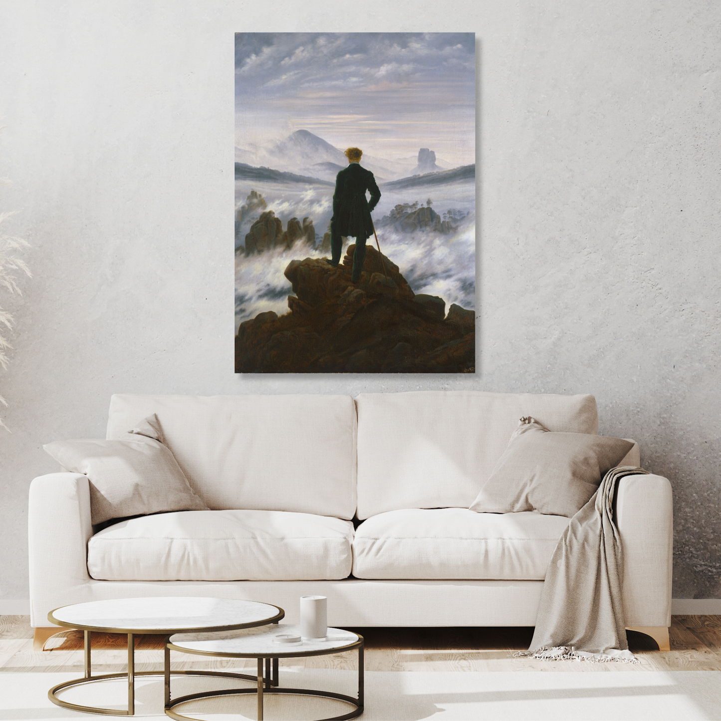 Caspar David Friedrich - Wanderer Above the Sea of Fog Wall Art Canvas Print