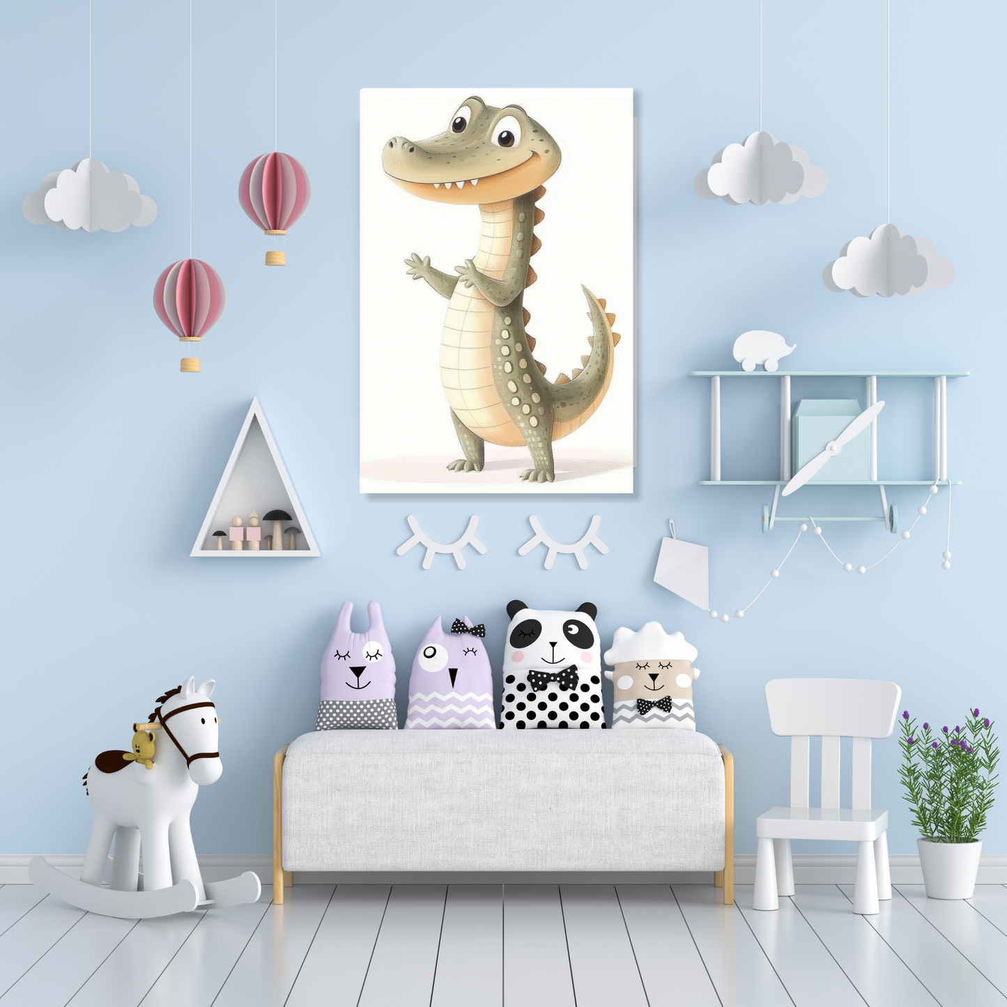 Chester Crocodile Canvas Wall Art Print