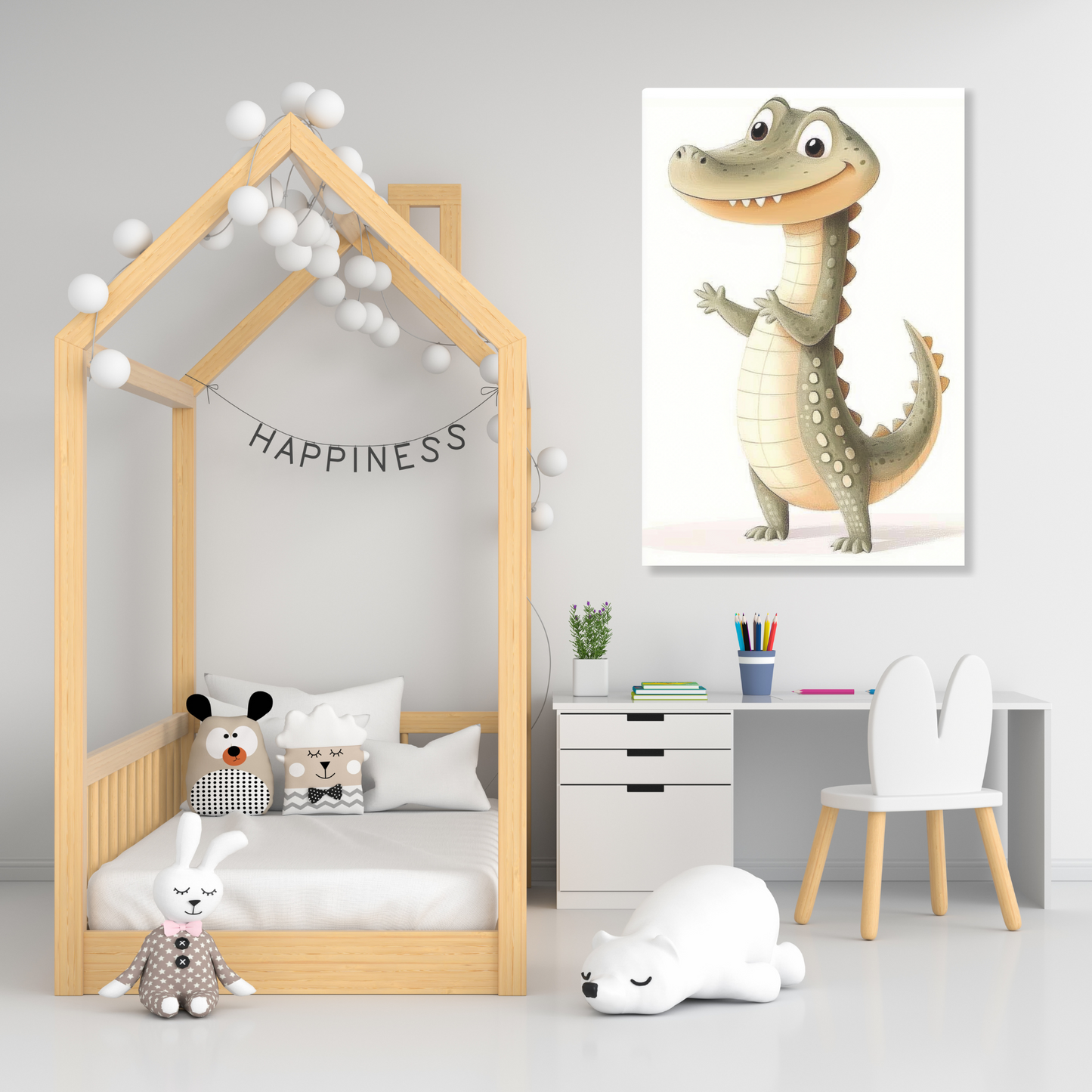 Chester Crocodile Canvas Wall Art Print