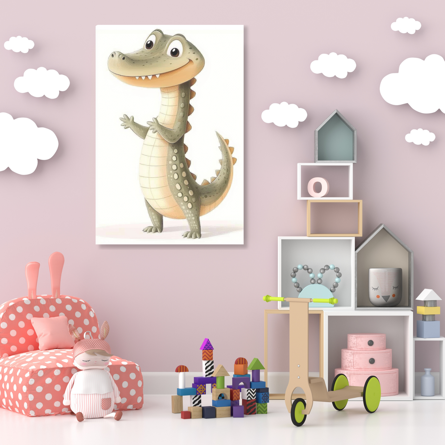 Chester Crocodile Canvas Wall Art Print