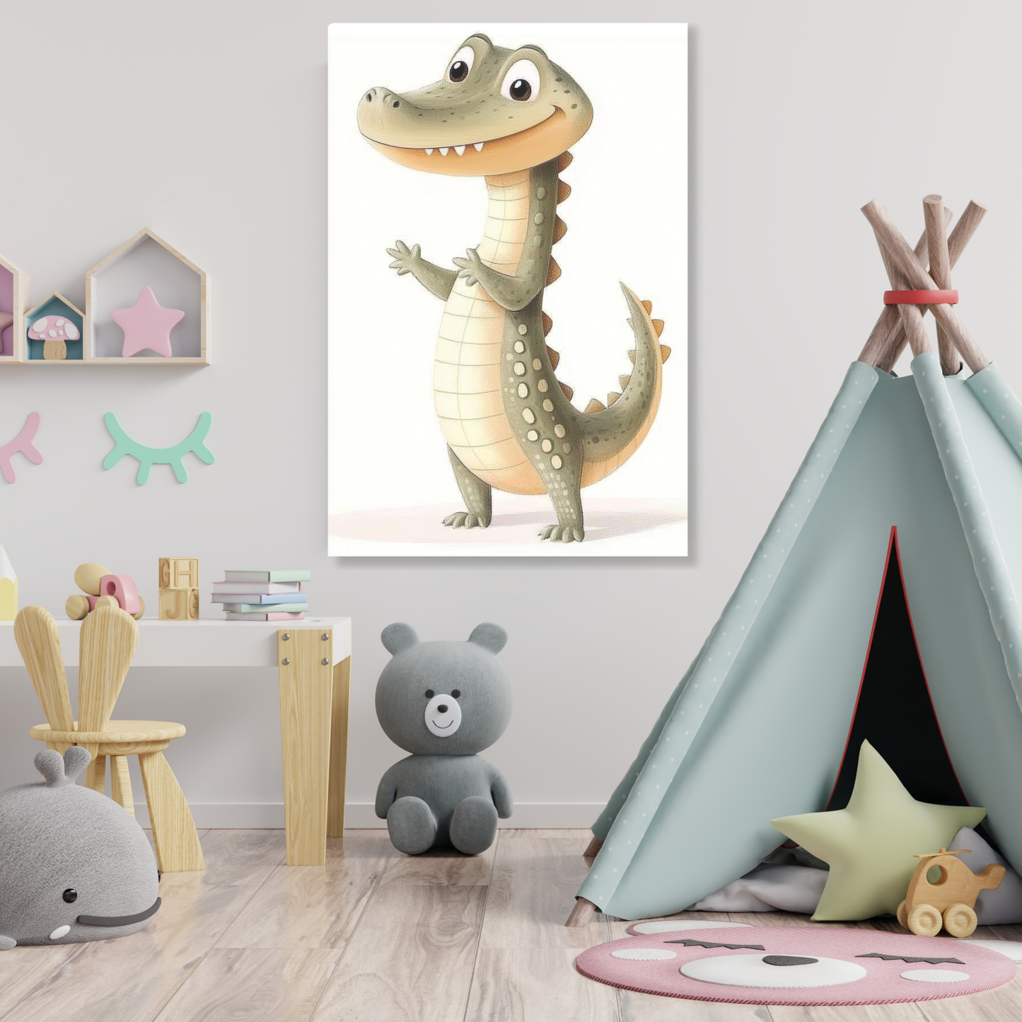 Chester Crocodile Canvas Wall Art Print