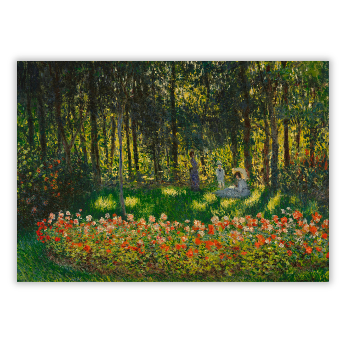 Claude Monet - Au Jardin (The Artists Family In The Garden) Wall Art Canvas Print