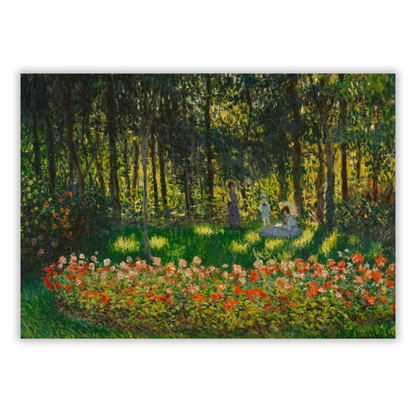 Claude Monet - Au Jardin (The Artists Family In The Garden) Wall Art Canvas Print
