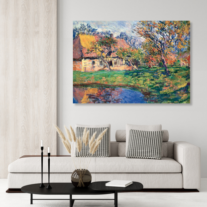 Claude Monet - Chaumière Normande Wall Art Canvas Print