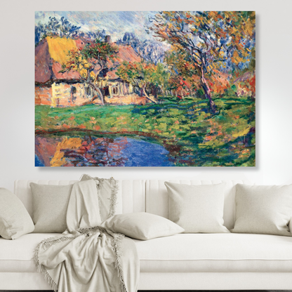 Claude Monet - Chaumière Normande Wall Art Canvas Print