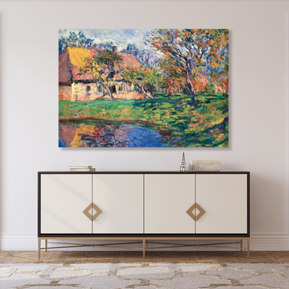 Claude Monet - Chaumière Normande Wall Art Canvas Print
