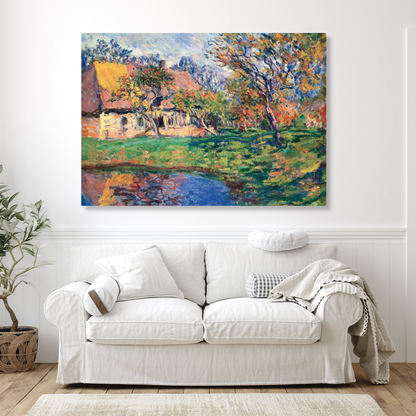 Claude Monet - Chaumière Normande Wall Art Canvas Print