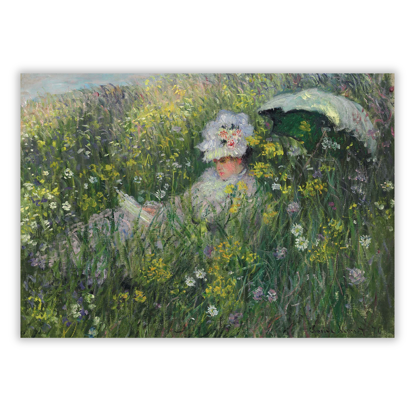 Claude Monet - In The Meadow (Dans La Prairie) Wall Art Canvas Print