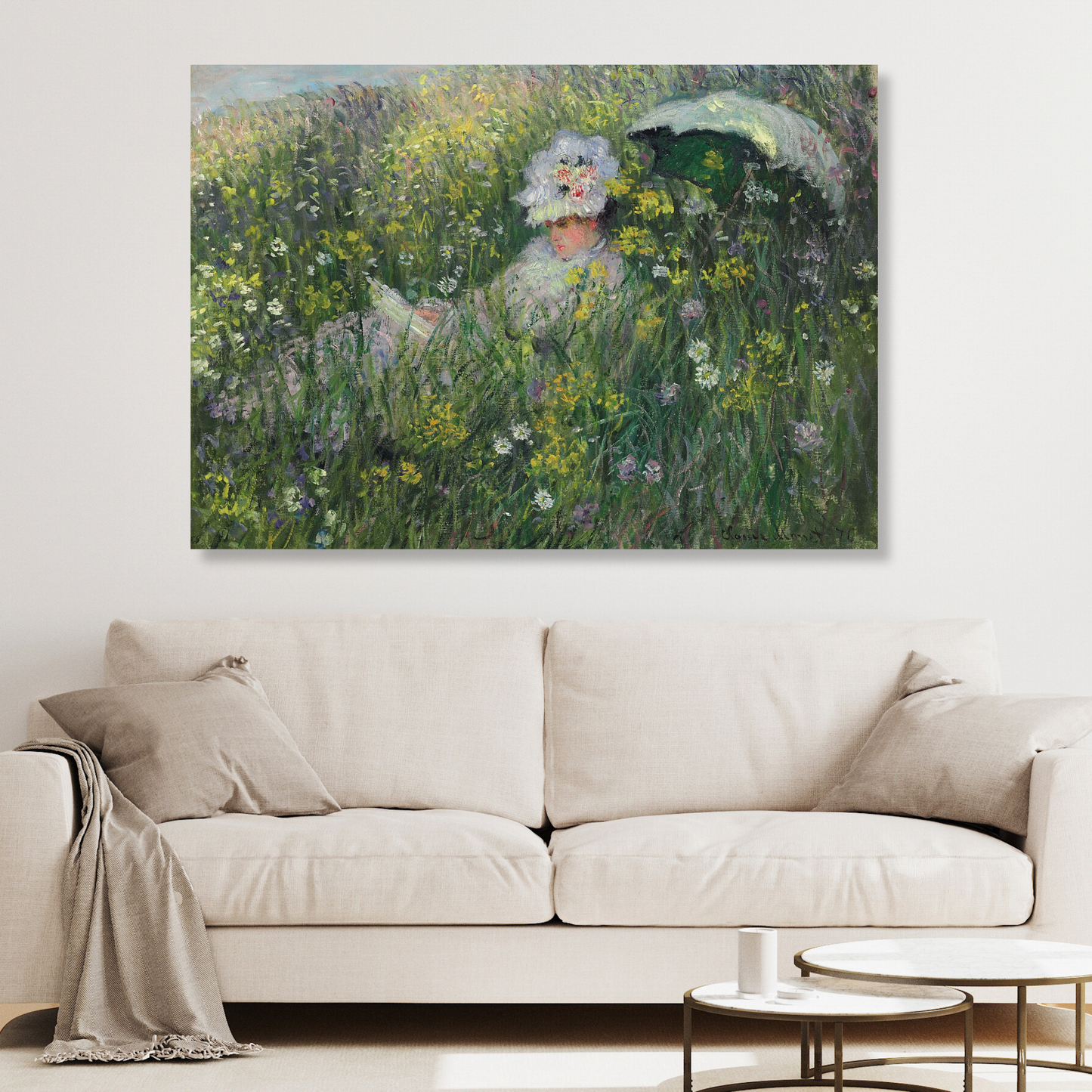 Claude Monet - In The Meadow (Dans La Prairie) Wall Art Canvas Print