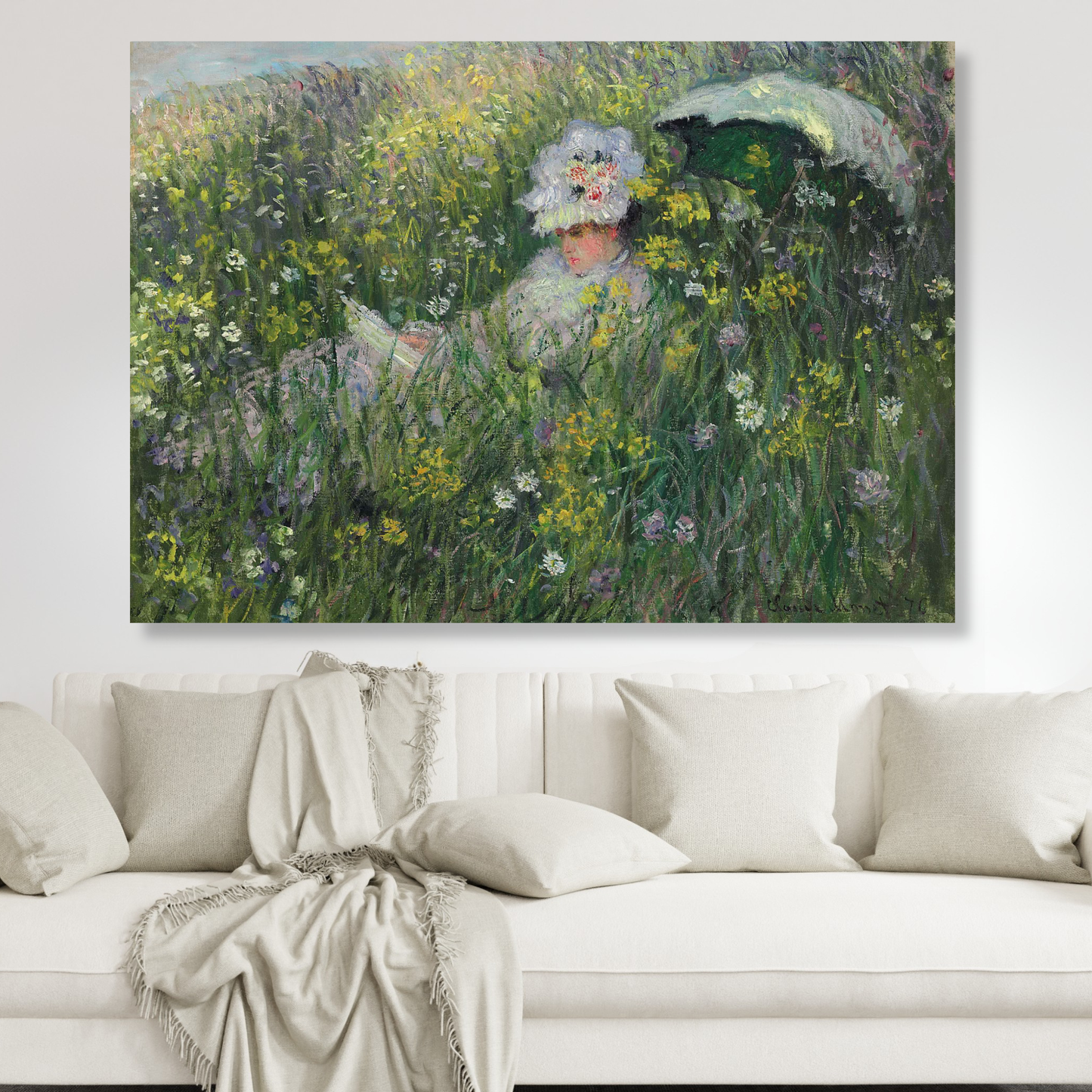 Claude Monet - In The Meadow (Dans La Prairie) Wall Art Canvas Print