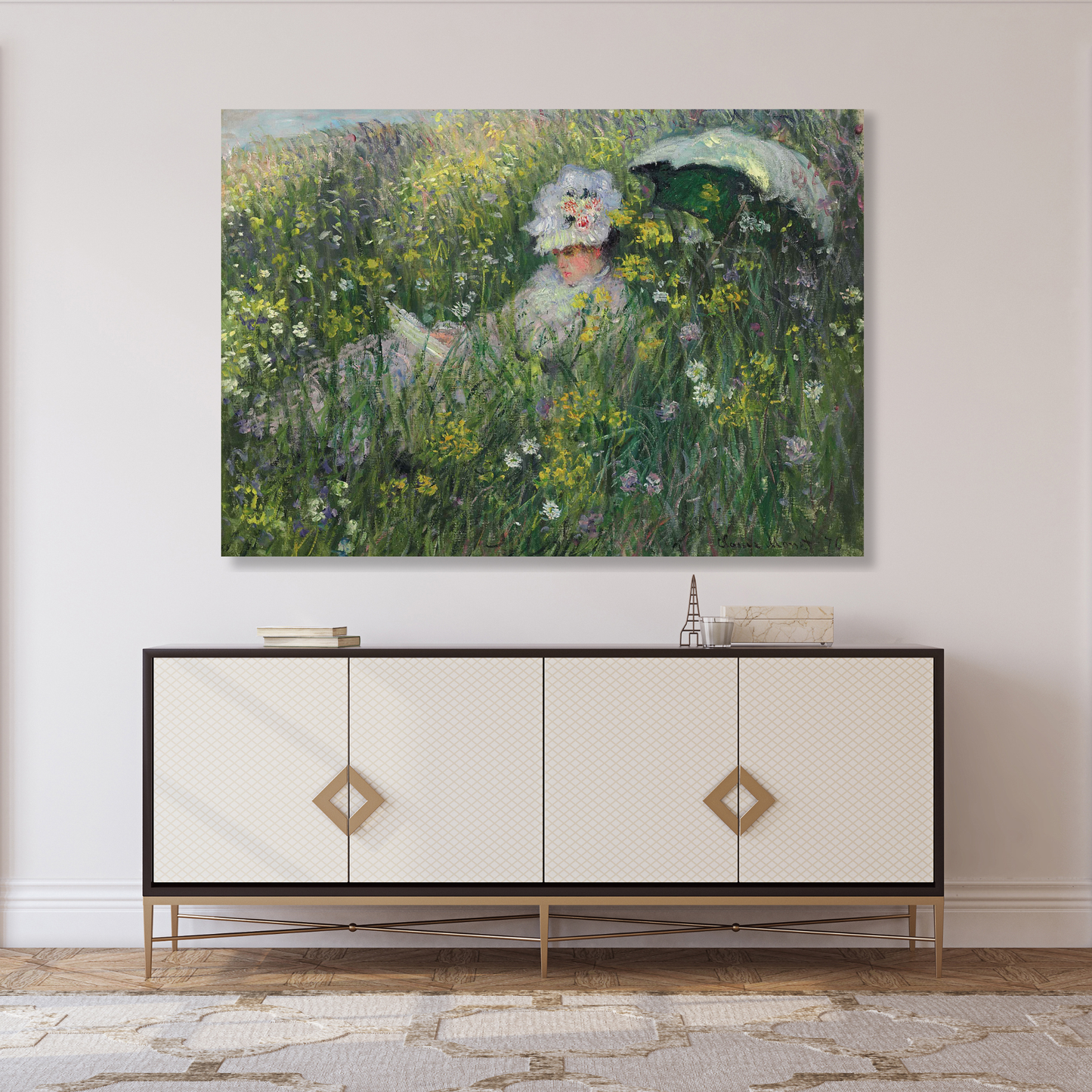 Claude Monet - In The Meadow (Dans La Prairie) Wall Art Canvas Print