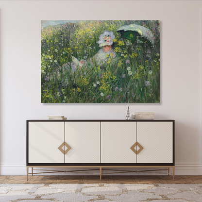 Claude Monet - In The Meadow (Dans La Prairie) Wall Art Canvas Print