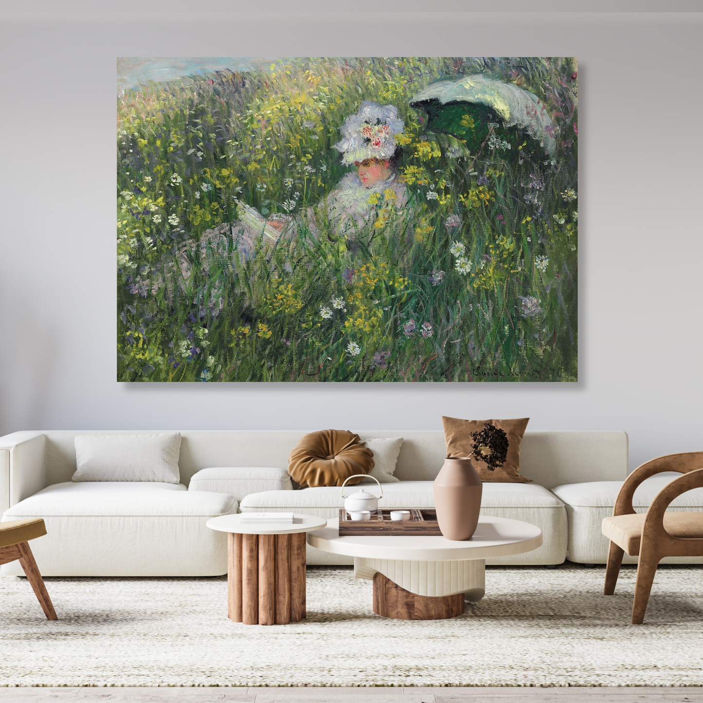 Claude Monet - In The Meadow (Dans La Prairie) Wall Art Canvas Print