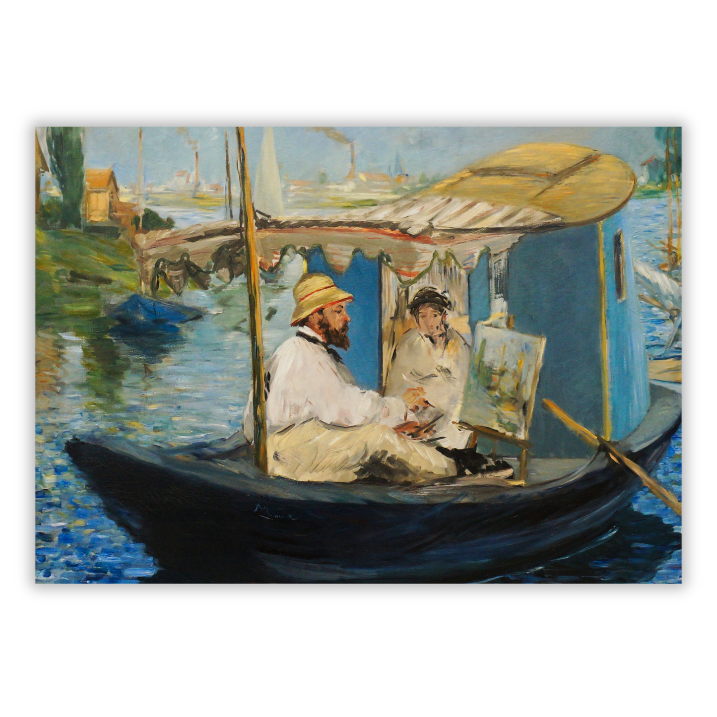 Claude Monet - The Studio Boat Wall Art Canvas Print