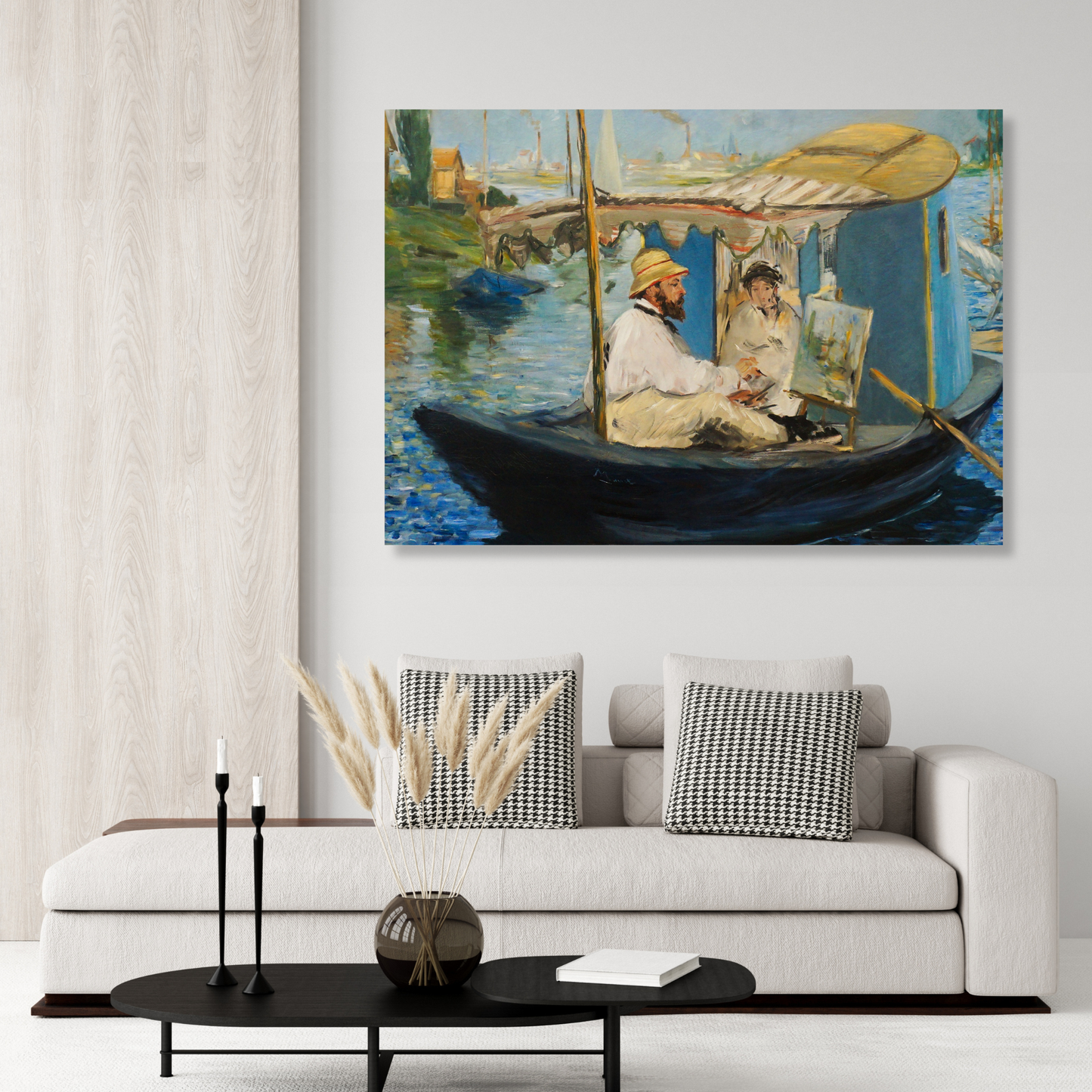 Claude Monet - The Studio Boat Wall Art Canvas Print