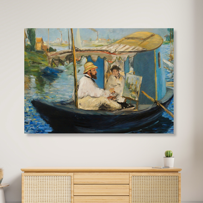 Claude Monet - The Studio Boat Wall Art Canvas Print