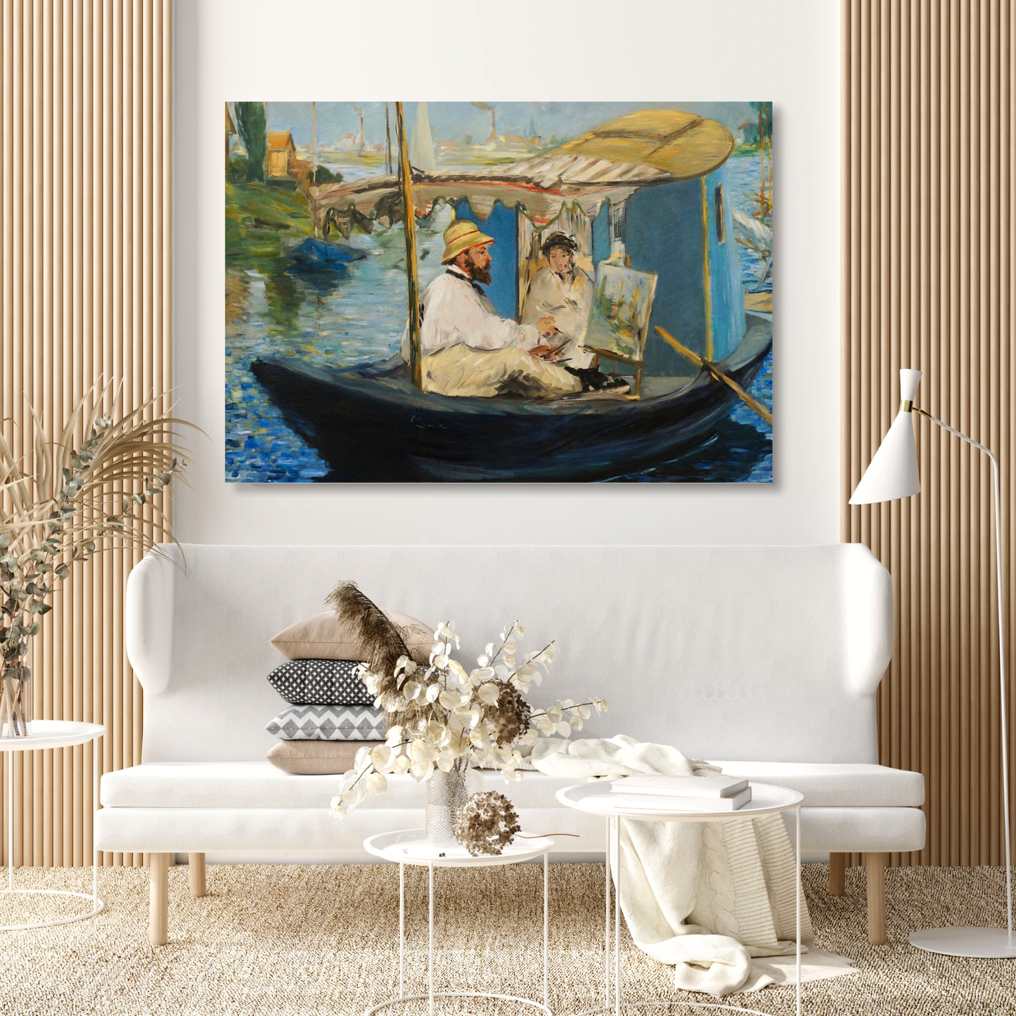 Claude Monet - The Studio Boat Wall Art Canvas Print