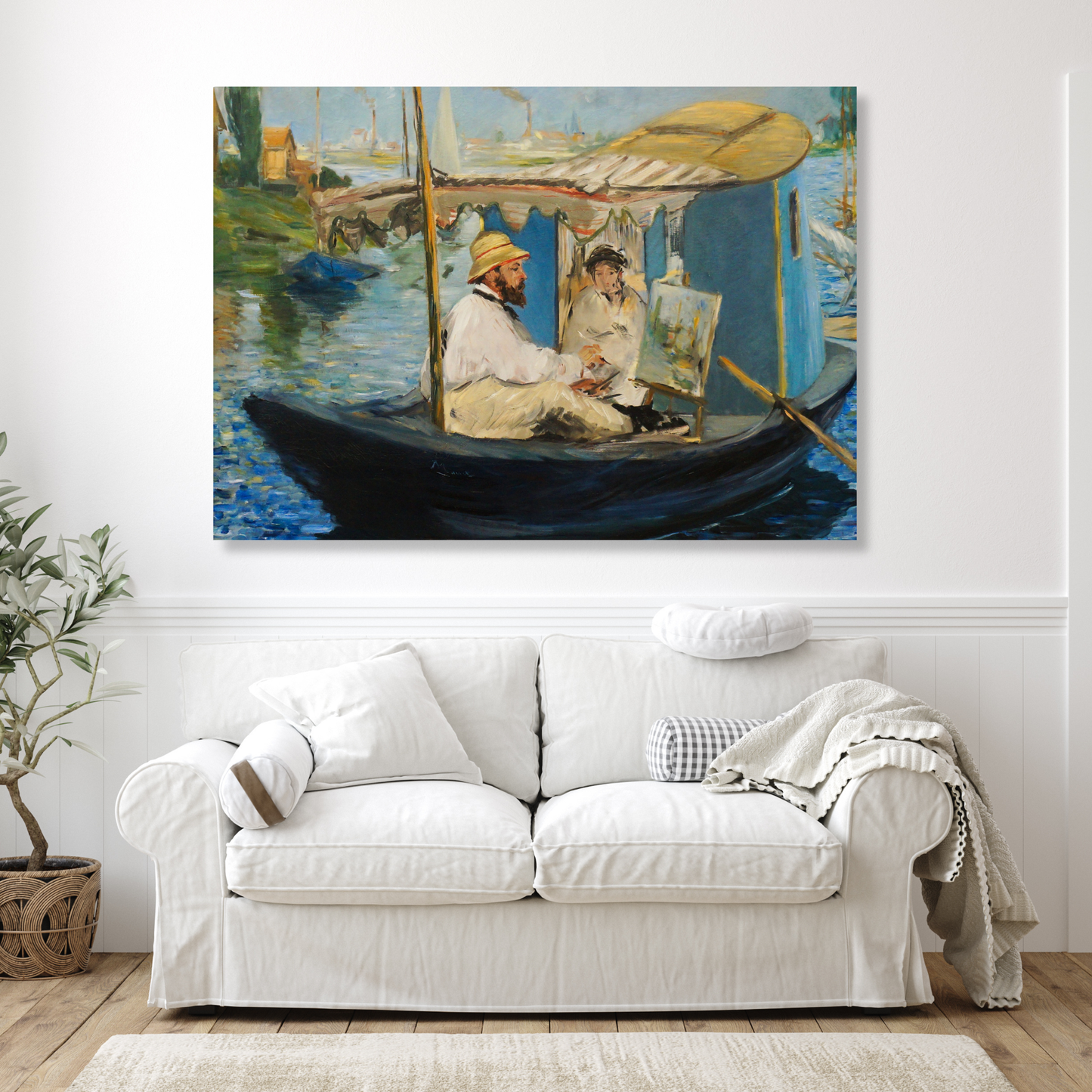 Claude Monet - The Studio Boat Wall Art Canvas Print