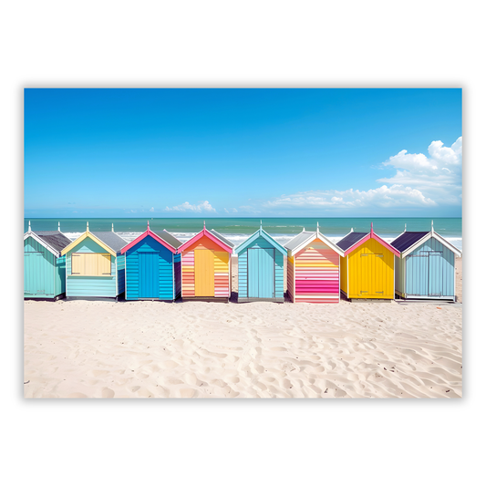 Colourful Beach Houses Wall Art Canvas Print