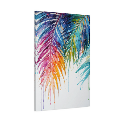 Colourful Palm Leaves Wall Art Canvas Print