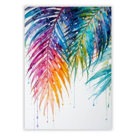 Colourful Palm Leaves Wall Art Canvas Print