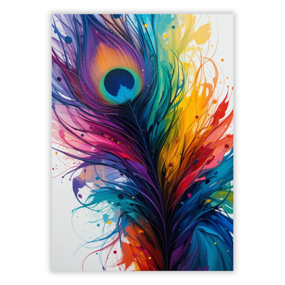 Colourful Peacock Feathers Wall Art Canvas Print