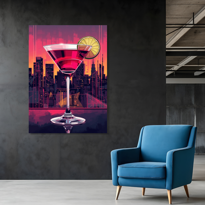 Cosmopolitan In The City Cocktail Wall Art Canvas Print