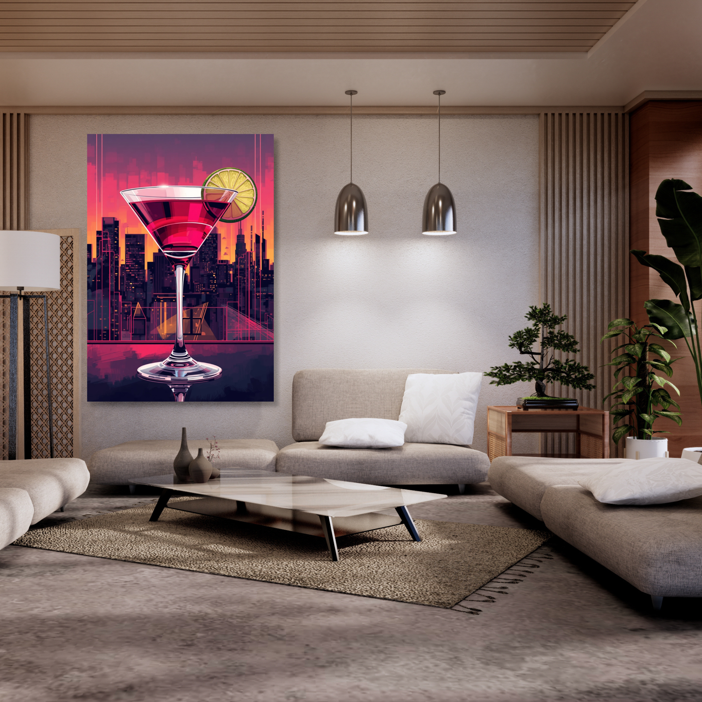 Cosmopolitan In The City Cocktail Wall Art Canvas Print