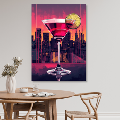 Cosmopolitan In The City Cocktail Wall Art Canvas Print