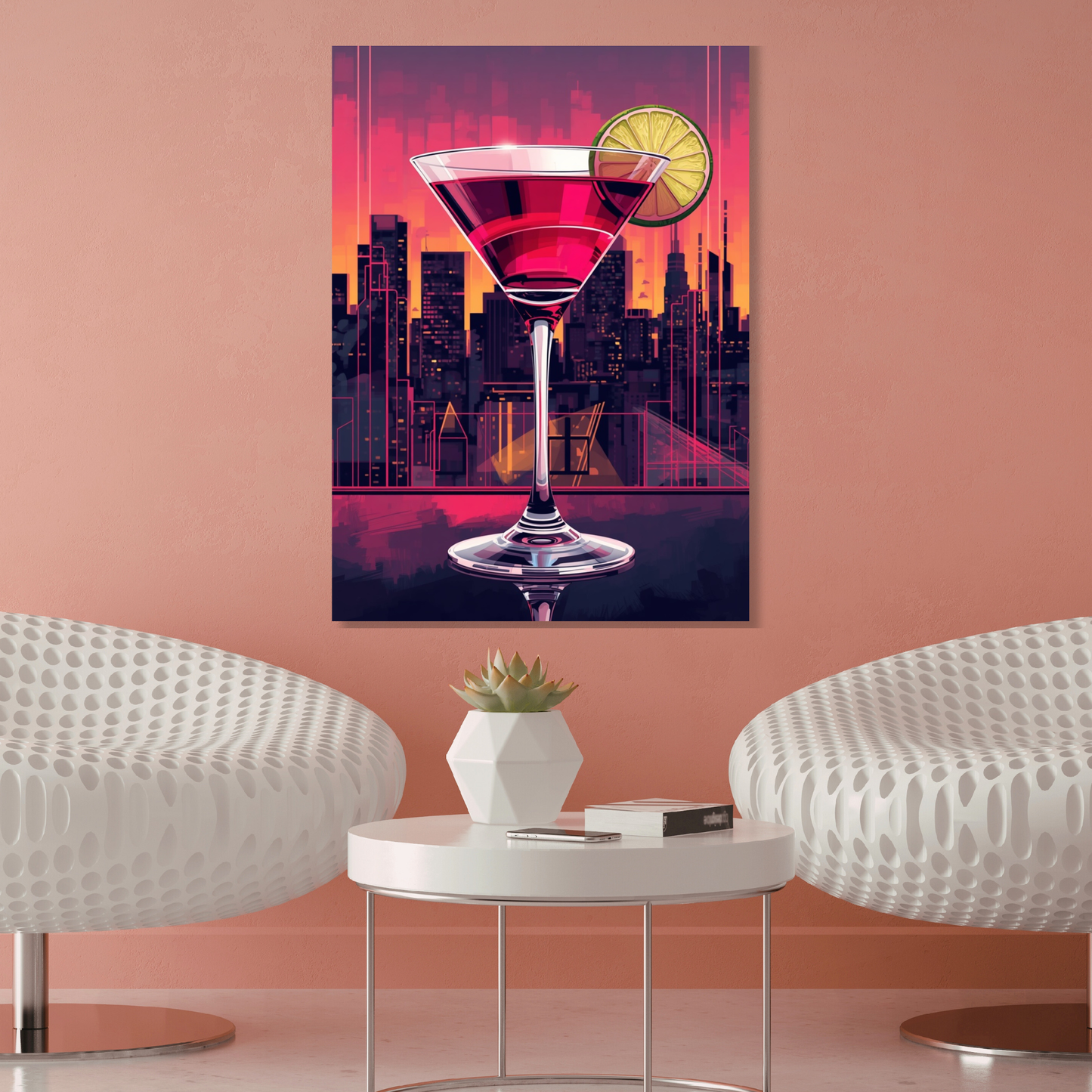 Cosmopolitan In The City Cocktail Wall Art Canvas Print