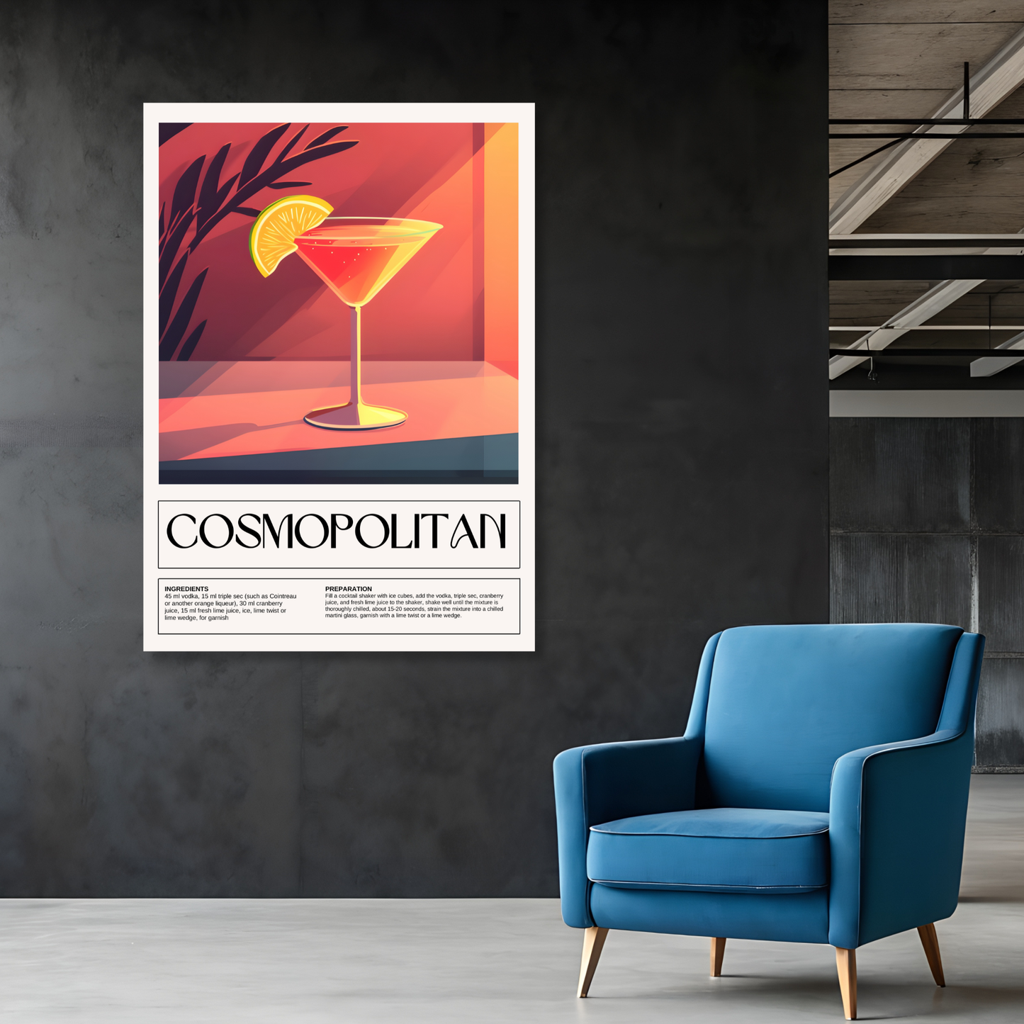 Cosmopolitan Cocktail Wall Art Canvas Print