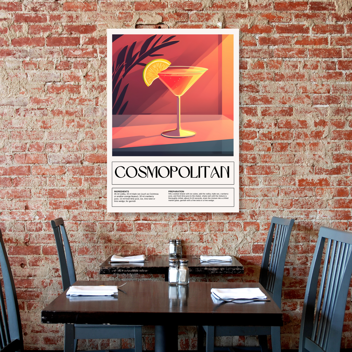 Cosmopolitan Cocktail Wall Art Canvas Print