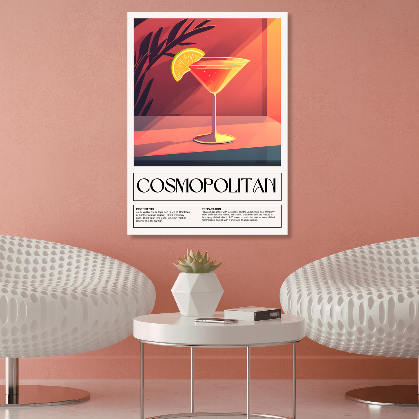 Cosmopolitan Cocktail Wall Art Canvas Print