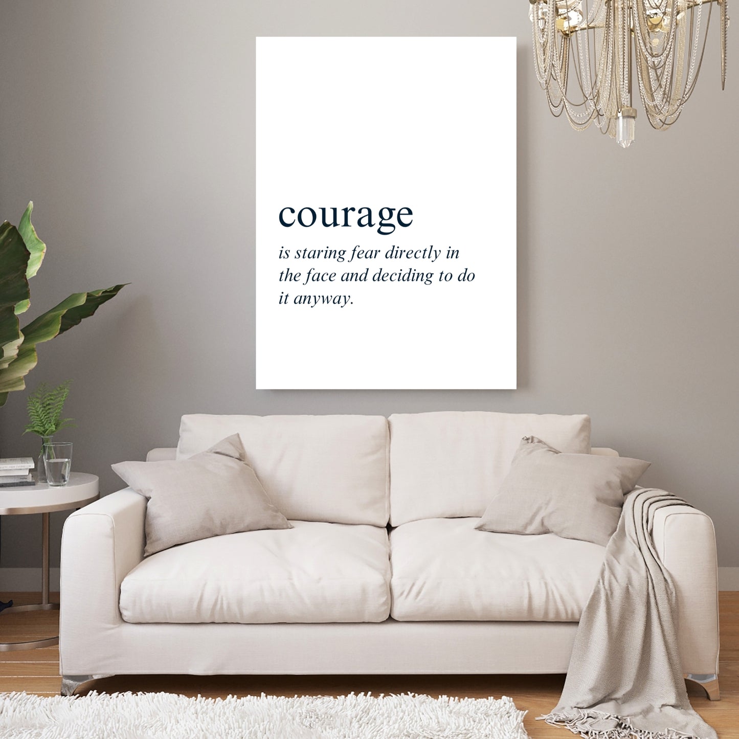 Courage Inspirational Wall Art Canvas Print