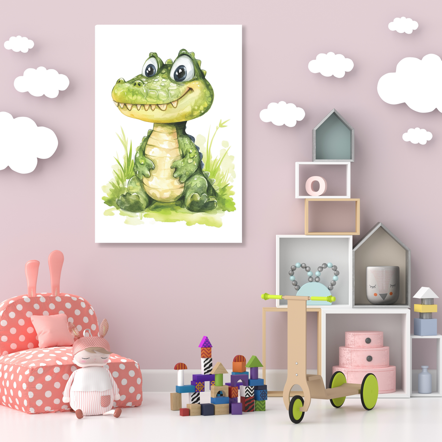 Crawford Crocodile Canvas Wall Art Print