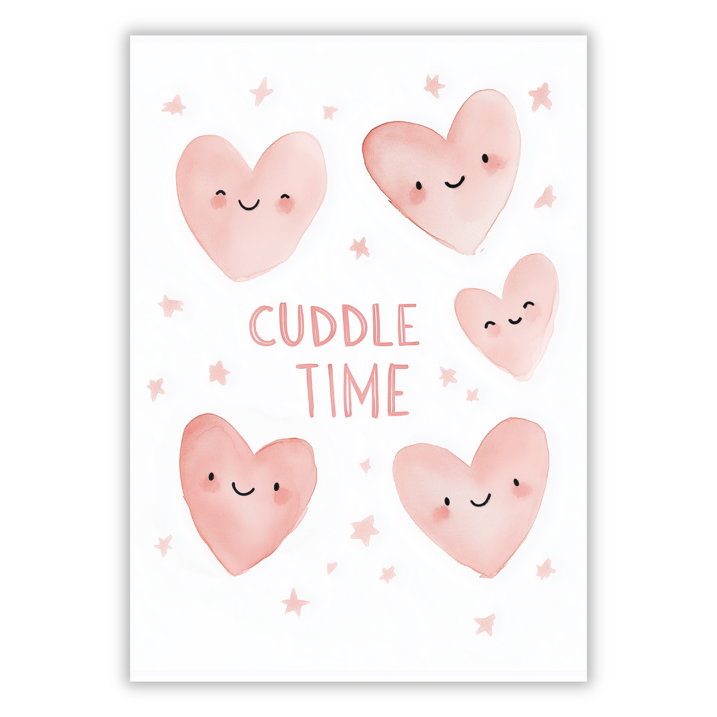 Cuddle Time Hearts Canvas Wall Art Print